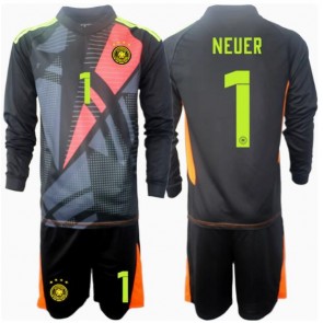 Njemačka Manuel Neuer #1 Golmanski Domaci Dres za Dječji EP 2024 Dugim Rukavima (+ kratke hlače)